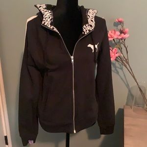 Victoria’s Secret Black Hoodie With White Trim